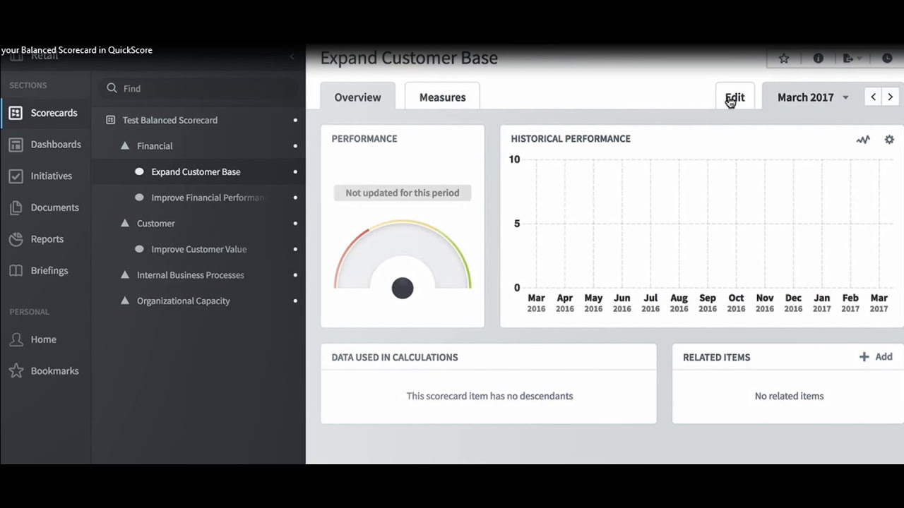 QUICKSCORE BALANCED SCORECARD SOFTWARE