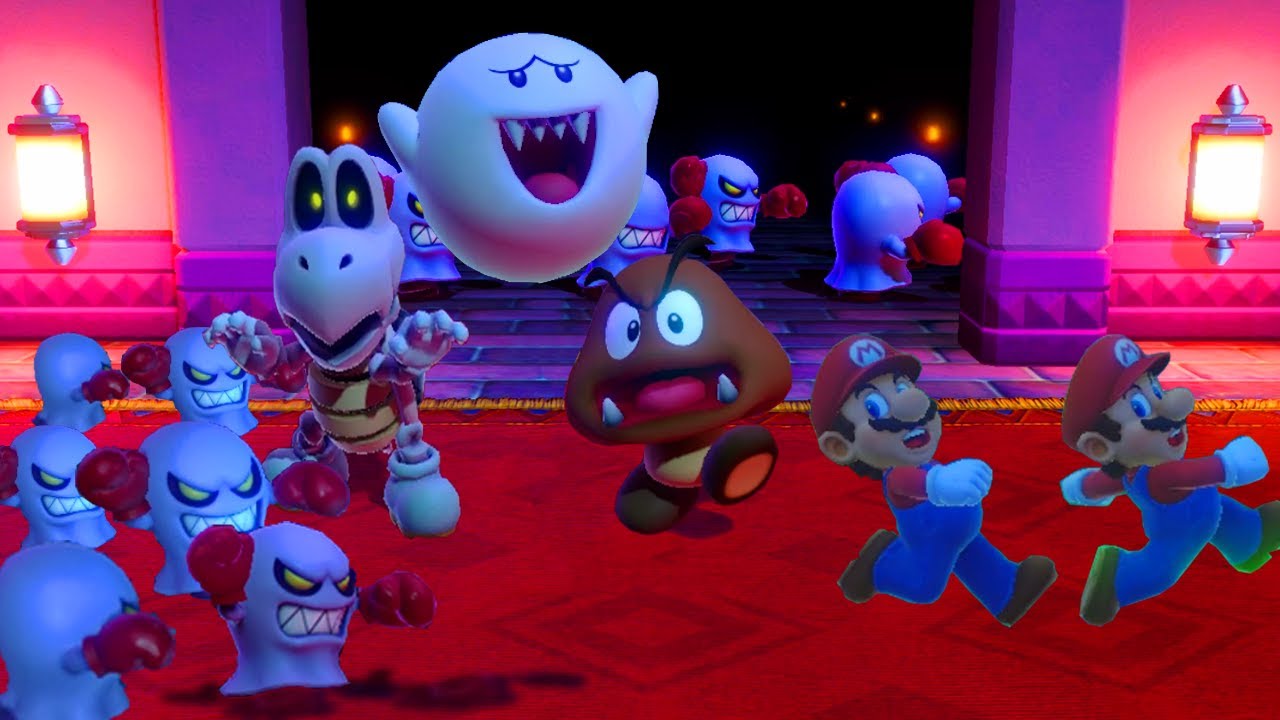 Super Mario Party Minigames - Mario vs 3 Boss: Goomba, Boo and Dry Bones