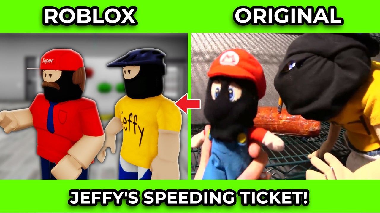 SML Movie vs SML ROBLOX: Jeffy's Speeding Ticket ! Side by Side