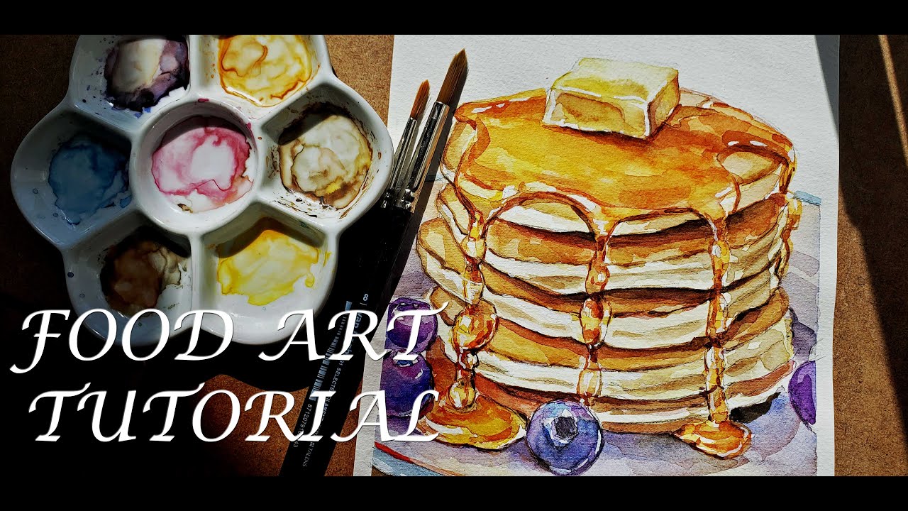 PAINT Pancakes with WATERCOLOR | Food ART TUTORIAL