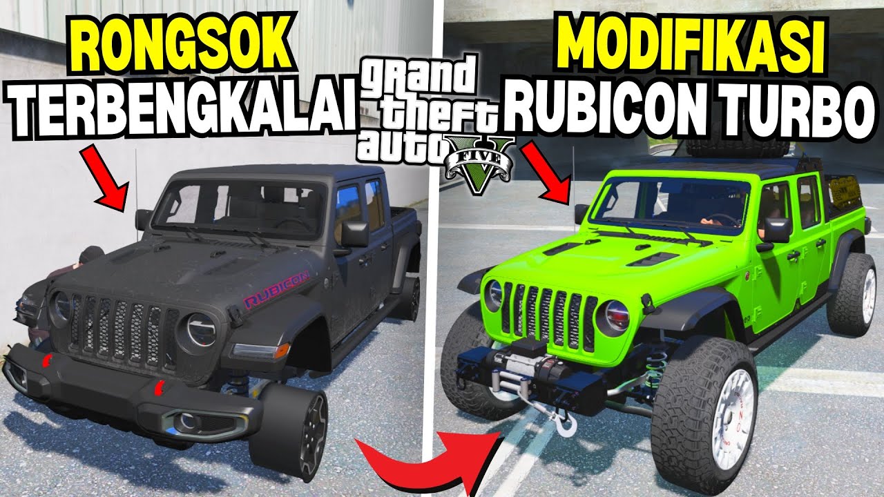 Aku Modifikasi Mobil Jeep Rubicon Langka Untuk Ikut Konvoi Offroad - GTA 5 MOD