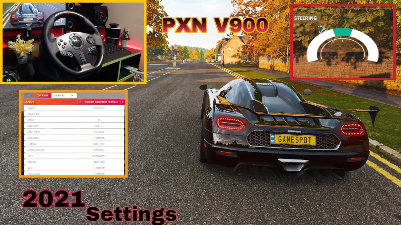 Настройки руля 2021 в FORZA HORIZON 4 | ПОЛНЫЕ НАСТРОЙКИ - PXN V900