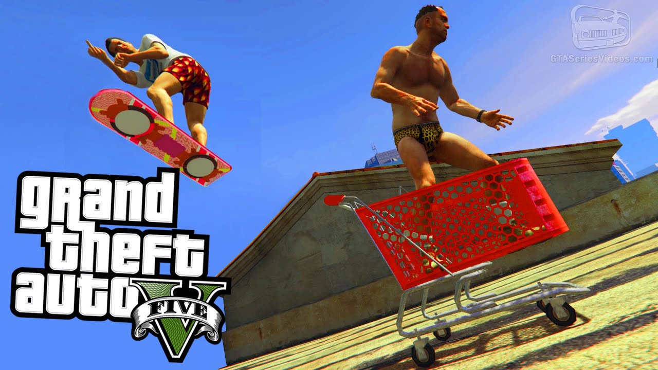 GTA 5 Funny Vehicles #3 - Hoverboard, Jackass Shopping Cart, Tuk Tuk  and More [Mod Showcase]