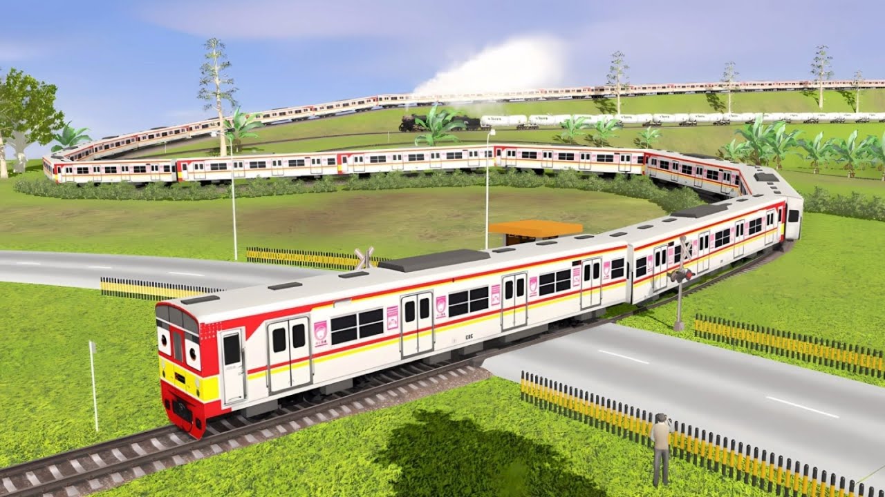 Perlintasan Kereta Api ‼️#4 KERETA API PANJANG BERGANTIAN