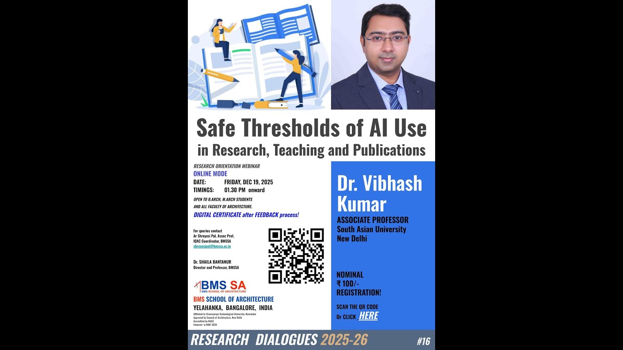 RESEARCH DIALOGUE SERIES ! Safe Thresholds of AI Use in Research, Teaching and publications