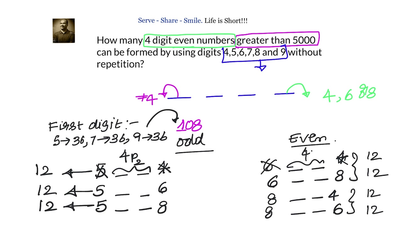 How many even 4 digit nos greater than 5000 can be formed by using 4,5,6,7,8 or 9 without repetition