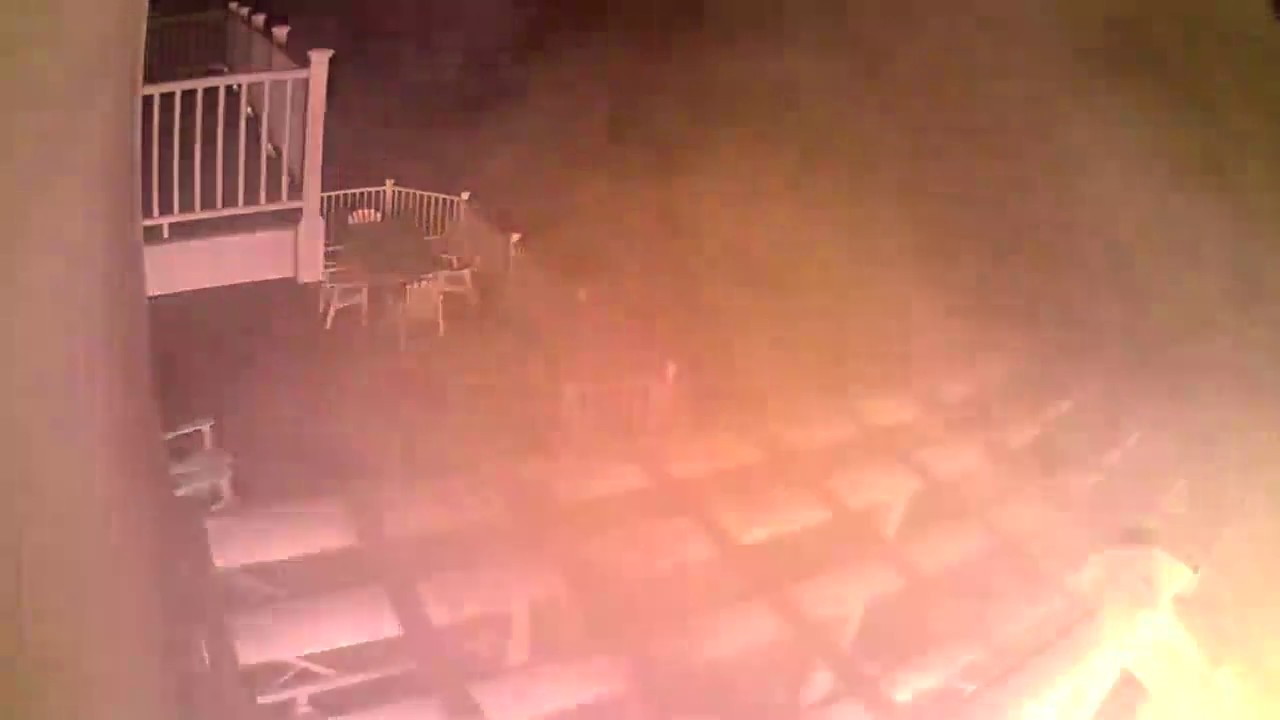 Beachfront Home Fire As Seen from Sand Dune Drive Security Camera