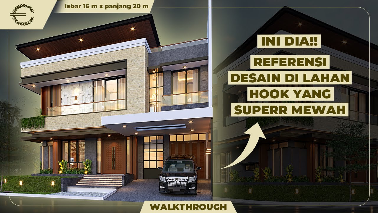 INI DIA!! REFERENSI DESAIN DI LAHAN HOOK YANG SUPERR MEWAH - JASA ARSITEK
