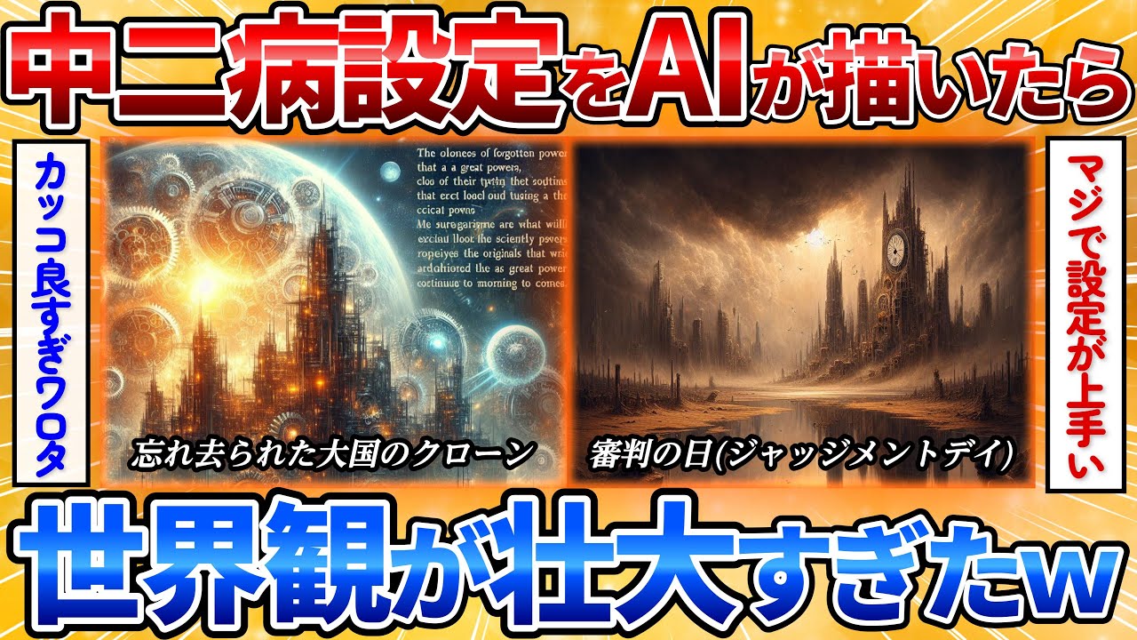 【2ch面白スレ】中二病のお前らが考えた設定をAIに描いてもらったら凄すぎワロタｗ【AIイラスト】