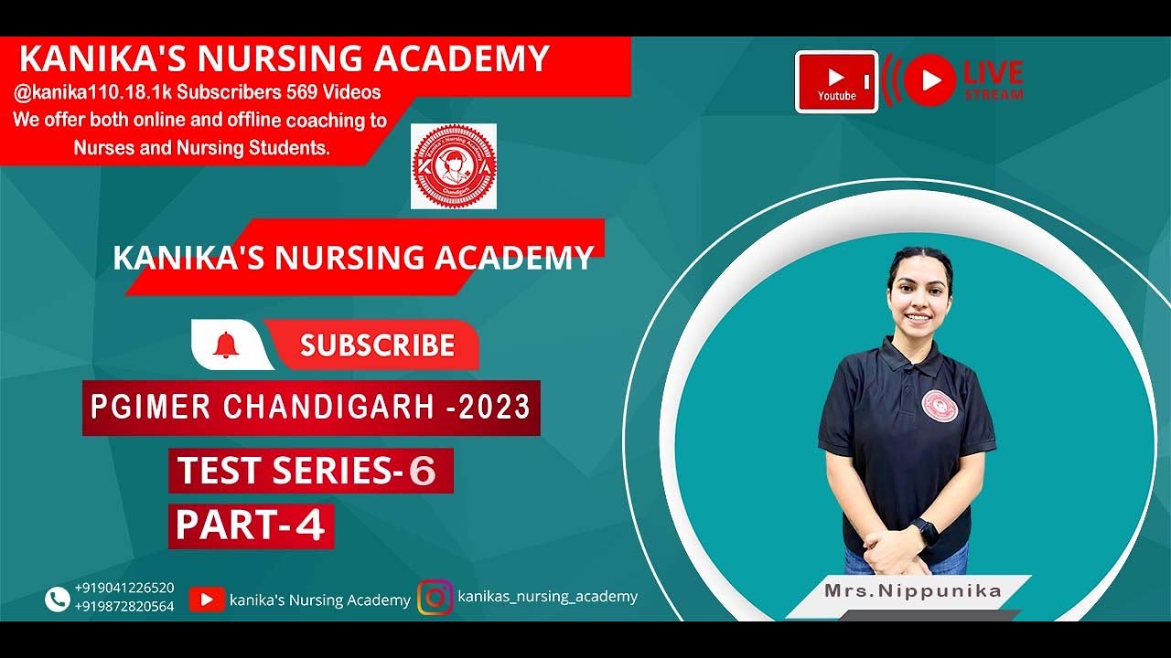 PGIMER CHANDIGARH 2023/ BEST NURSING COACHING/2023/ KANIKA'S NURSING ACADEMY/(Test Series-6) PART-4