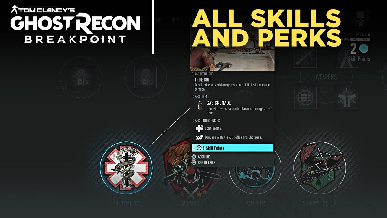 Ghost Recon Breakpoint - All Skills and Perks (SHOWCASE)