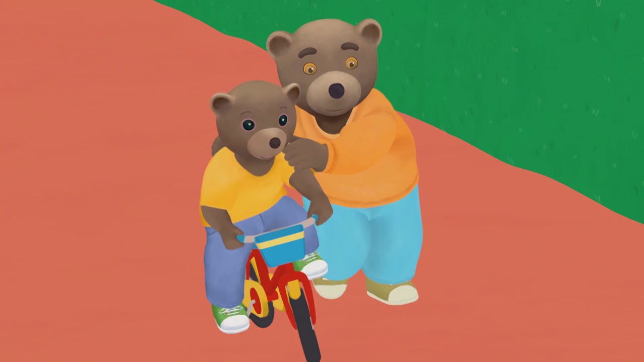 Petit Ours Brun 3D -  Petit Ours Brun à vélo
