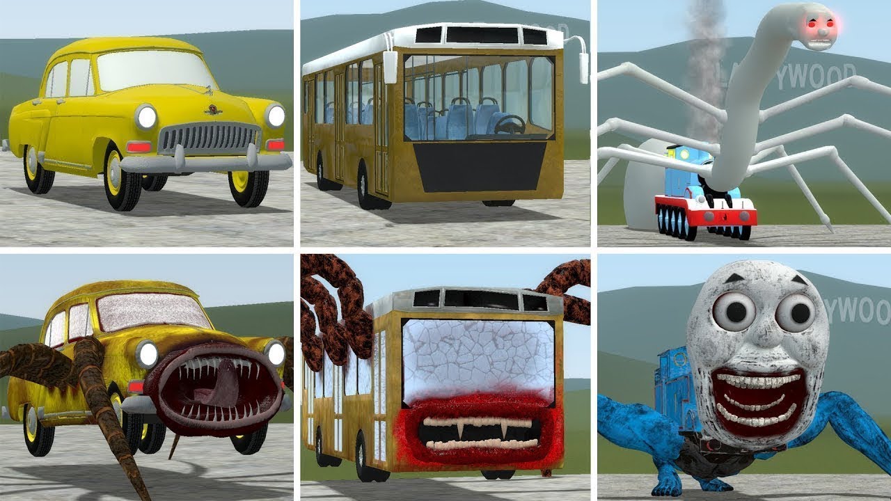 OLD AND NEW UPDATE: CAR EATER, THE BLOOP, BUS EATER, HOUSE HEAD, TRAIN EATER IN GMOD !!