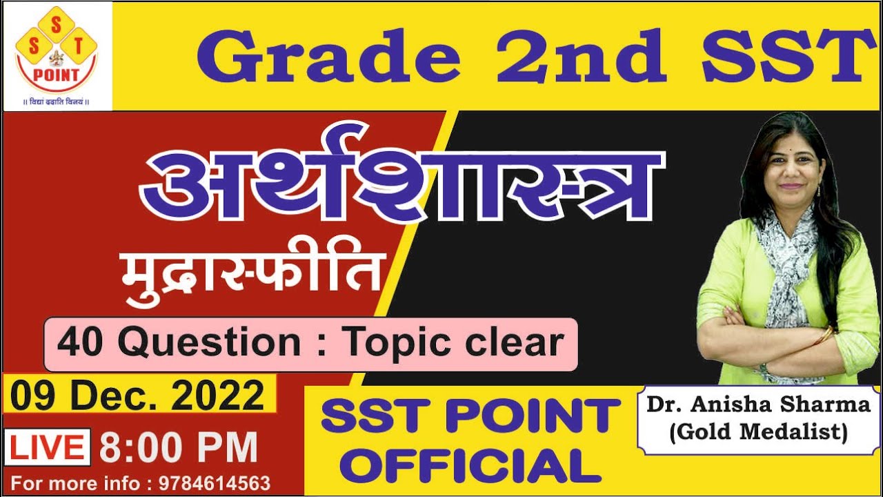 ECONOMICS  (मुद्रास्फीति) || 2nd Grade  ||  SST POINT APP | by ANISHA SHARMA