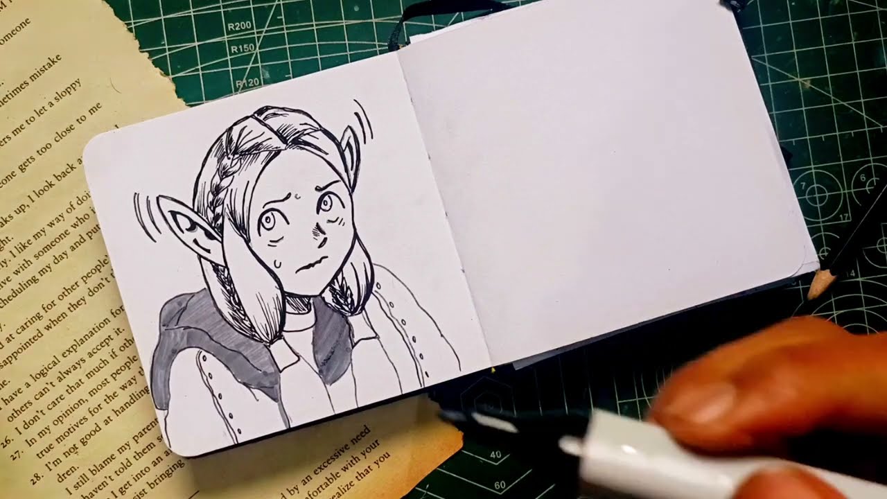 How to Draw Marcille | Delicious in Dungeon Ink Illustration