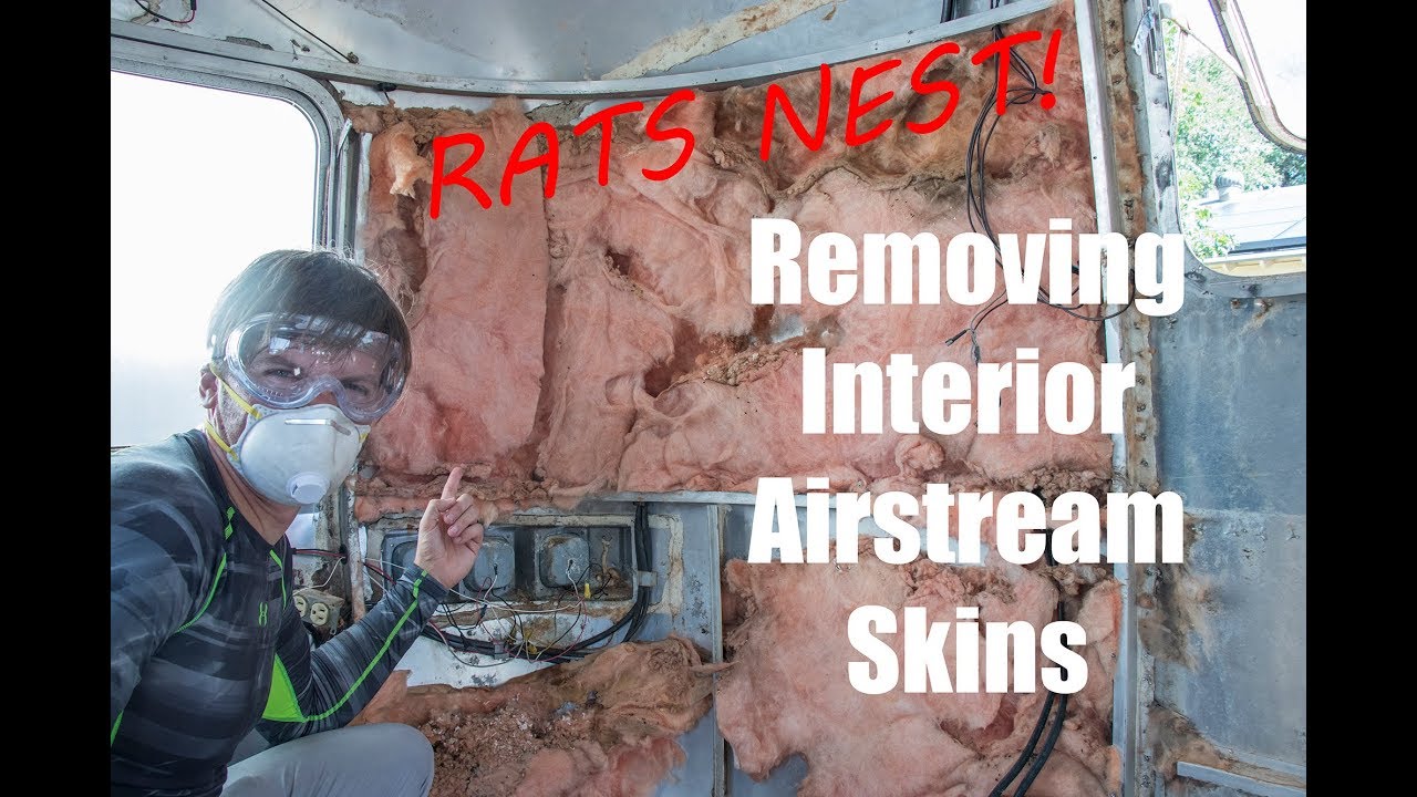 Rats Nest While Removing Interior Skins - Airstream Renovation 1976 Sovereign 31 Foot