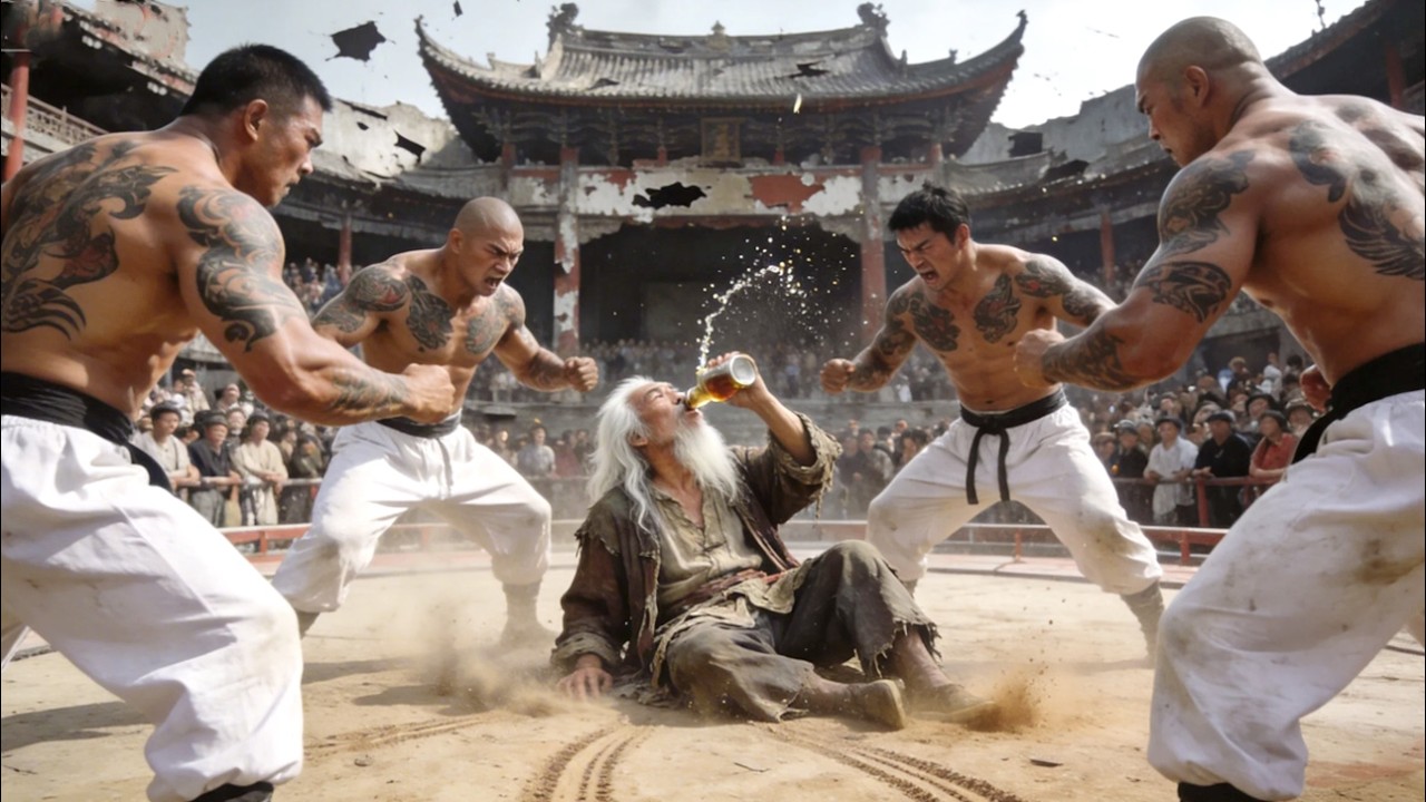 【武俠電影】日本武士擂台囂張挑釁，怎料老頭是太極宗師，一手太極拳秒殺全場。