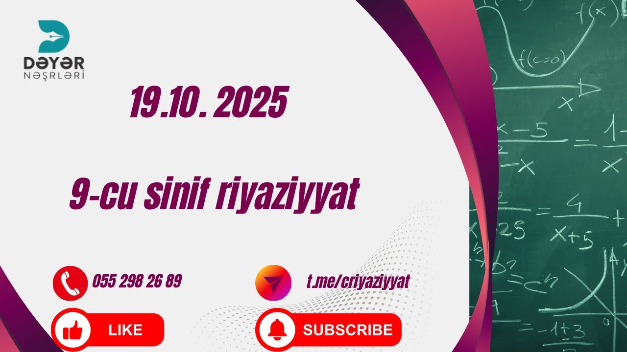 Dəyər yayınları 9-cu sinif 19 oktyabr 