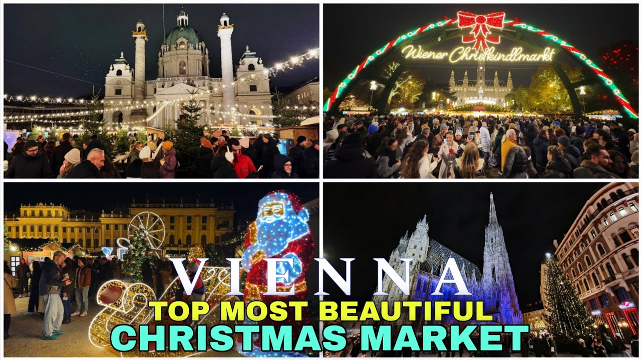 Vienna : Top Most Beautiful Christmas Markets 2025 🇦🇹 Walking Tour 4K UHD 