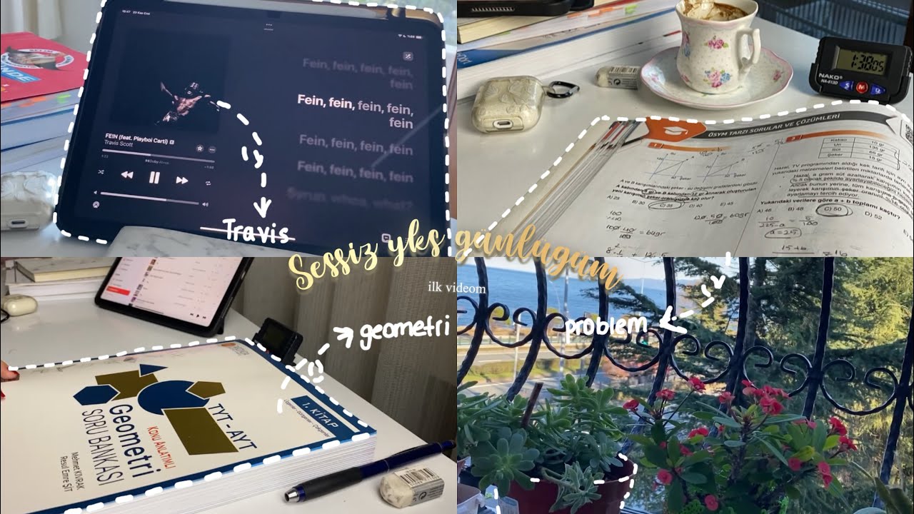 Sessiz ders çalışma günlüğüm | ilk videom, geç kalkılan günü verimli hale getirmeye çalışmak 🧩 #yks