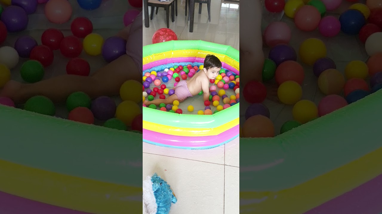#machli jal ki rani h #part 2 #sunday #pool day #bath tub with #colour balls #baby enjoying his bath