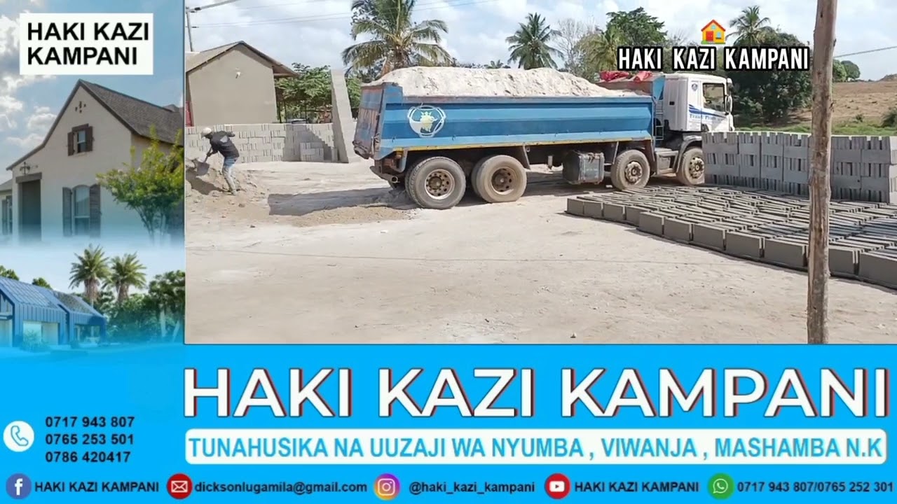 HAKI KAZI KAMPANI - TUNAUZA TOFALI MCHANGA KOKOTO VIFAA VYA UJENZI KIUJUMLA TUNAPATIKANA CHANIKA