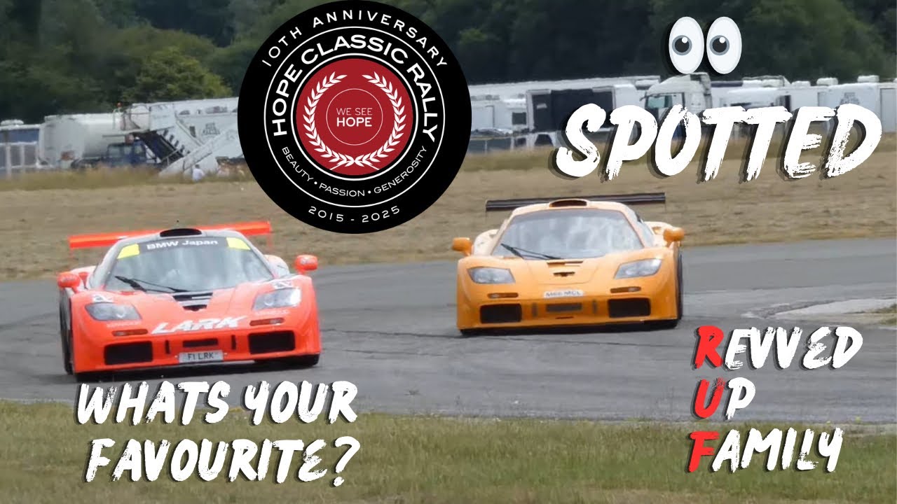 Amazing Cars at the Hope Classic Rally! Rolling in and the lark and McLaren f1 gtr racing #WeSeeHope