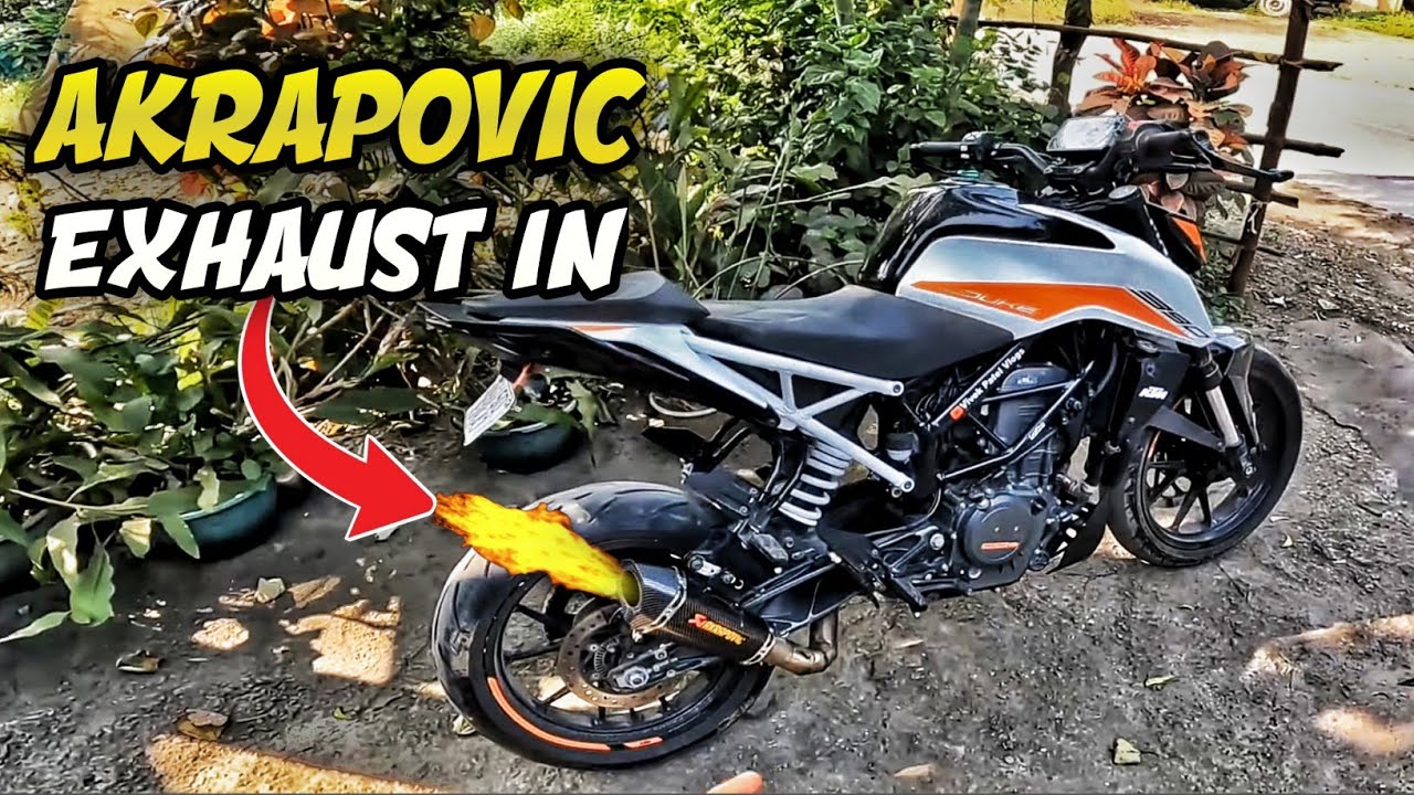 duke 390 exhaust modified || Akrapovic full system exhaust in duke 390