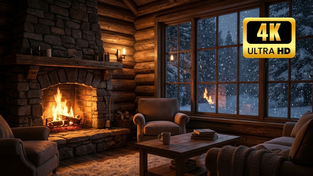 🔥 Cozy Fireplace 4K (4 HOURS). Fireplace with Crackling Fire Sounds. Crackling Fireplace 4K