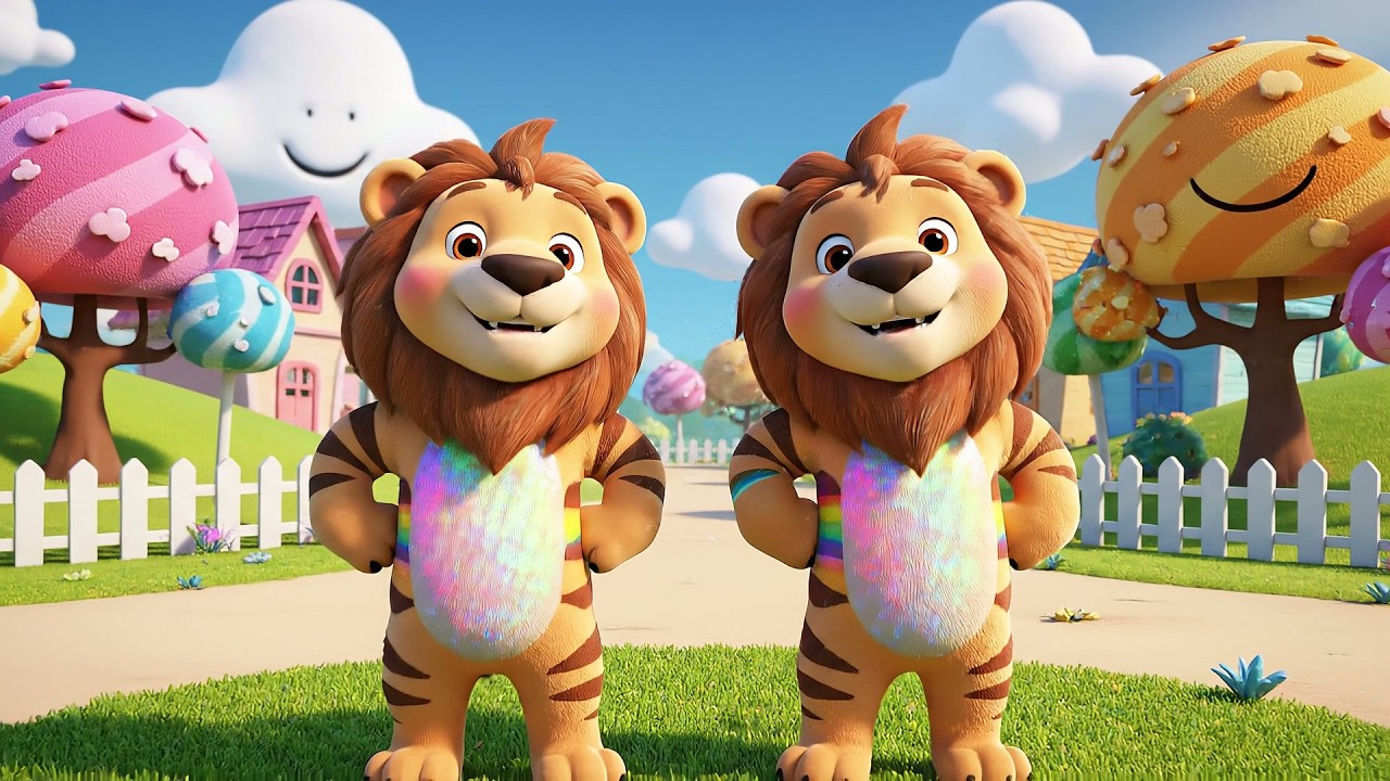 Four Little Toy Lions Roar Roar Roar | Fun Safari Animal Song & Kids Counting