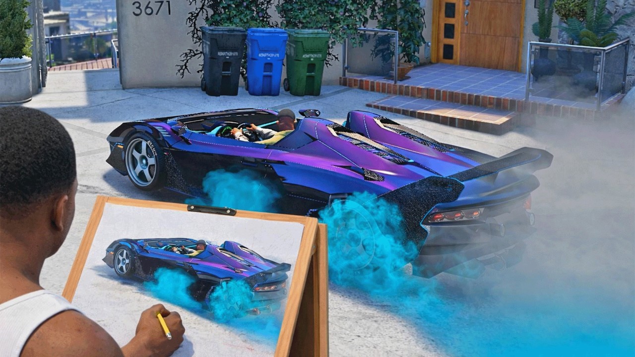 GTA 5 -Franklin got a Lamborghini SC 20 and got it repaired and customized.