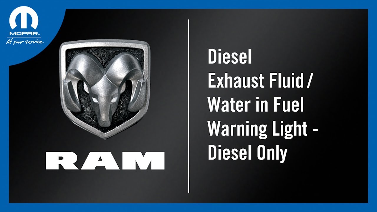 Diesel Exhaust Fluid / Water In Fuel Light | How To | 2024 Ram Heavy Duty Trucks