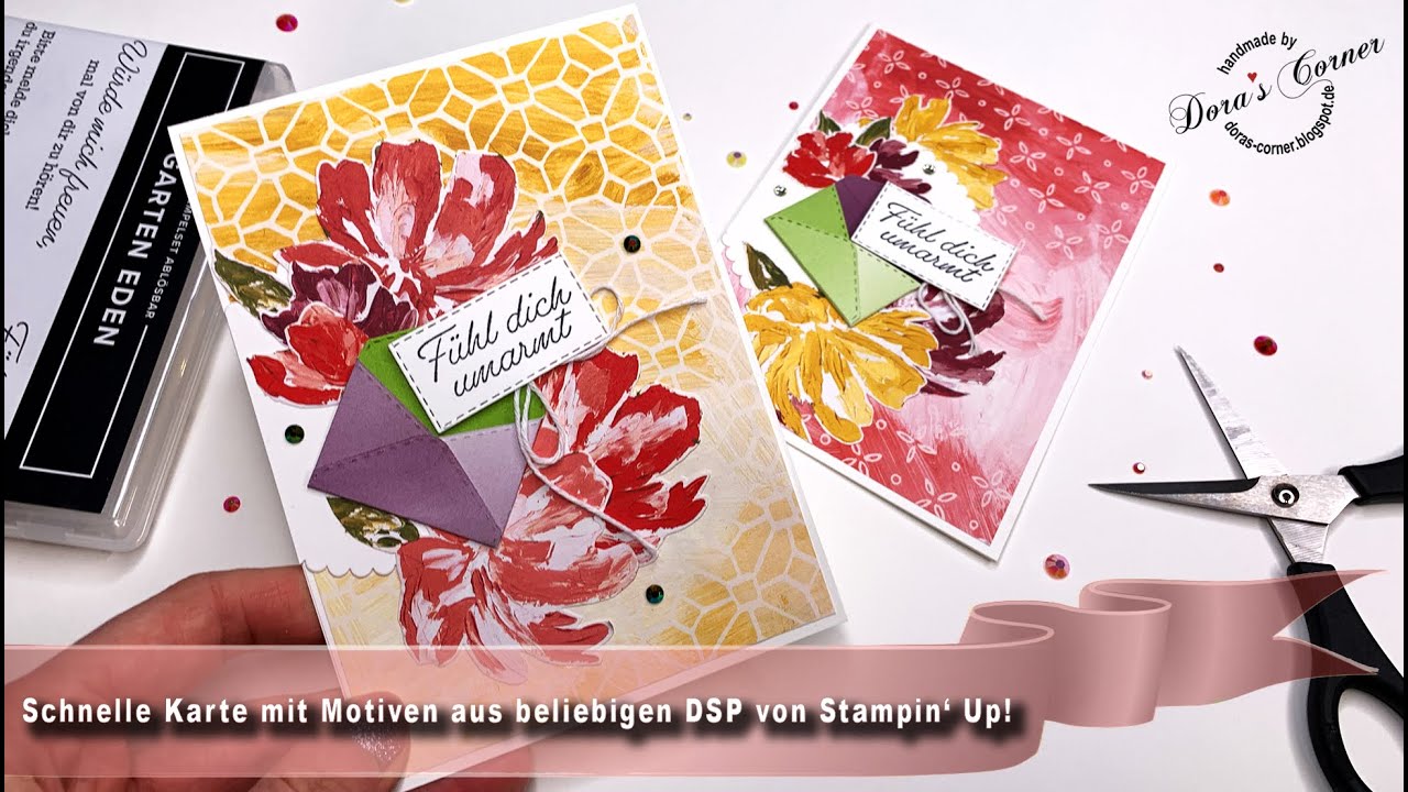 Schnelle Karte aus altem DSP (austauschbar) und neuem Stempelset 