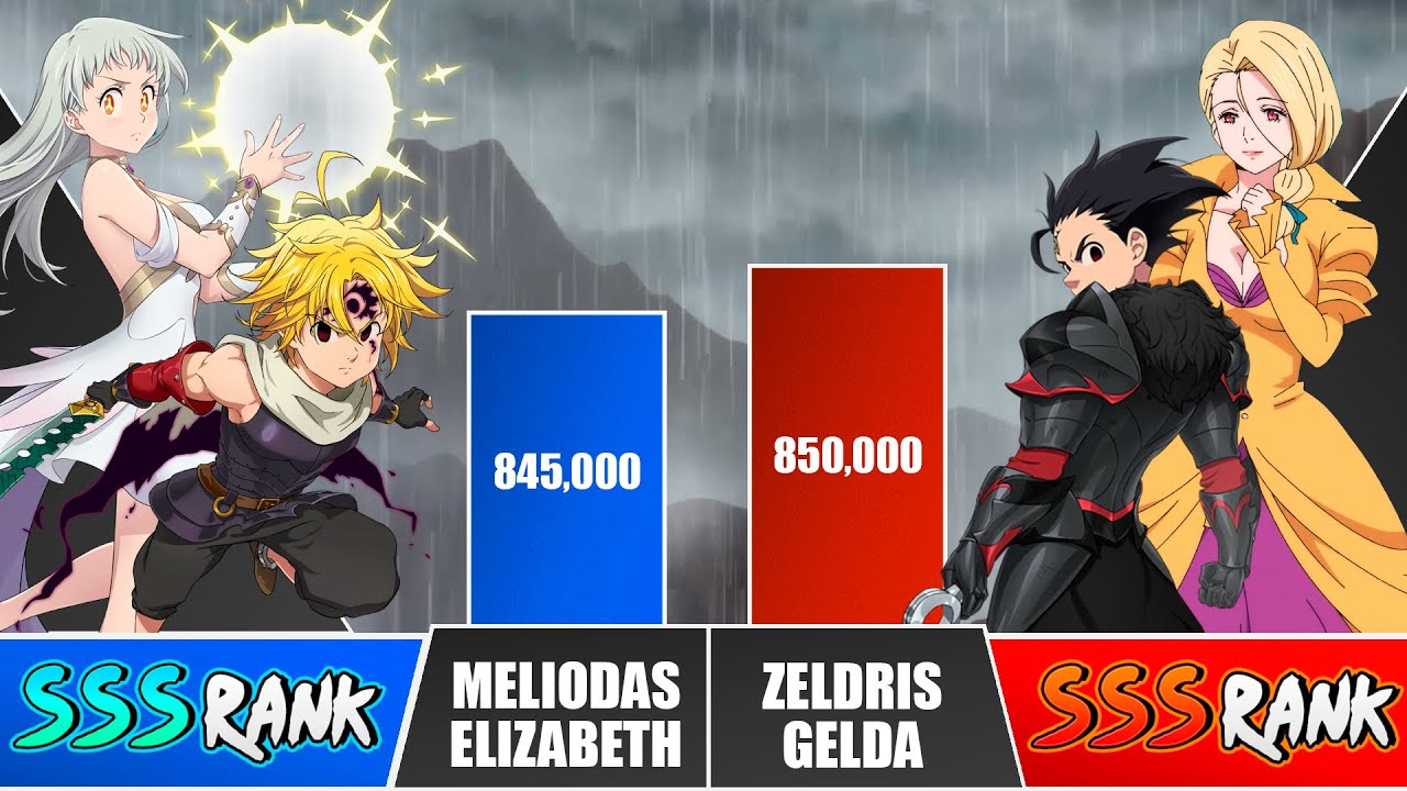 MELIODAS x ELIZABETH vs ZELDRIS x GELDA Power Levels 🔥 I Seven Deadly Sins Power Scale