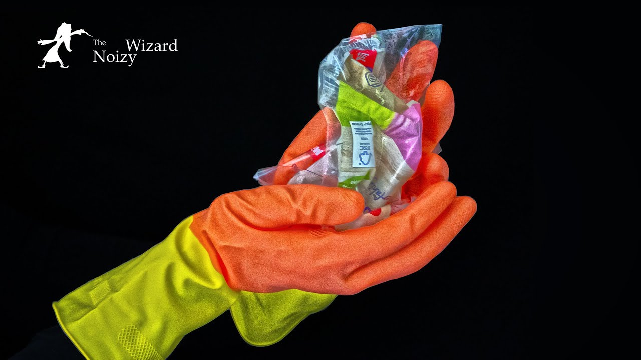 Rubber gloves + packaging ASMR &ndash; Rubber and crinkle sounds (no talking)