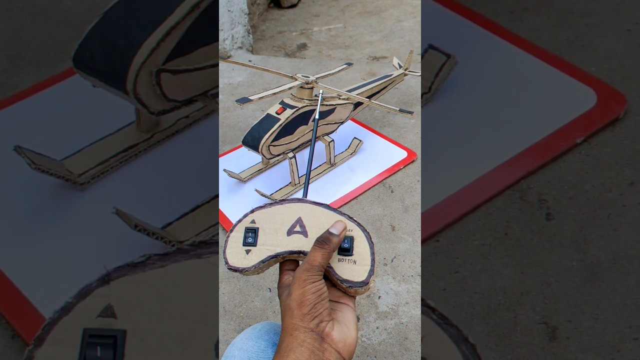 DIY Cardboard Rc Helicopter #video #viral #rchelicopter #short
