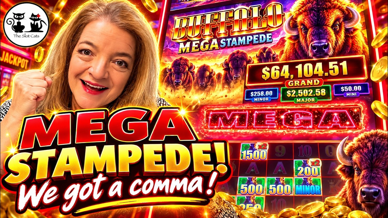 МЫ ПОЙМАЛИ МЕГА-ФУНКЦИЮ В BUFFALO MEGA STAMPEDE! #слоты #theslotcats #мегабонус #выигрыш