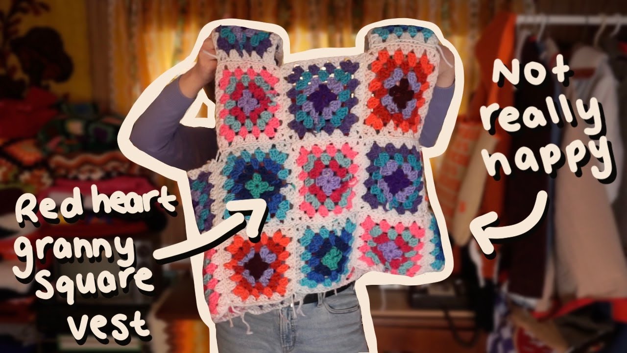 Crocheting the Red Heart Granny Square Vest!