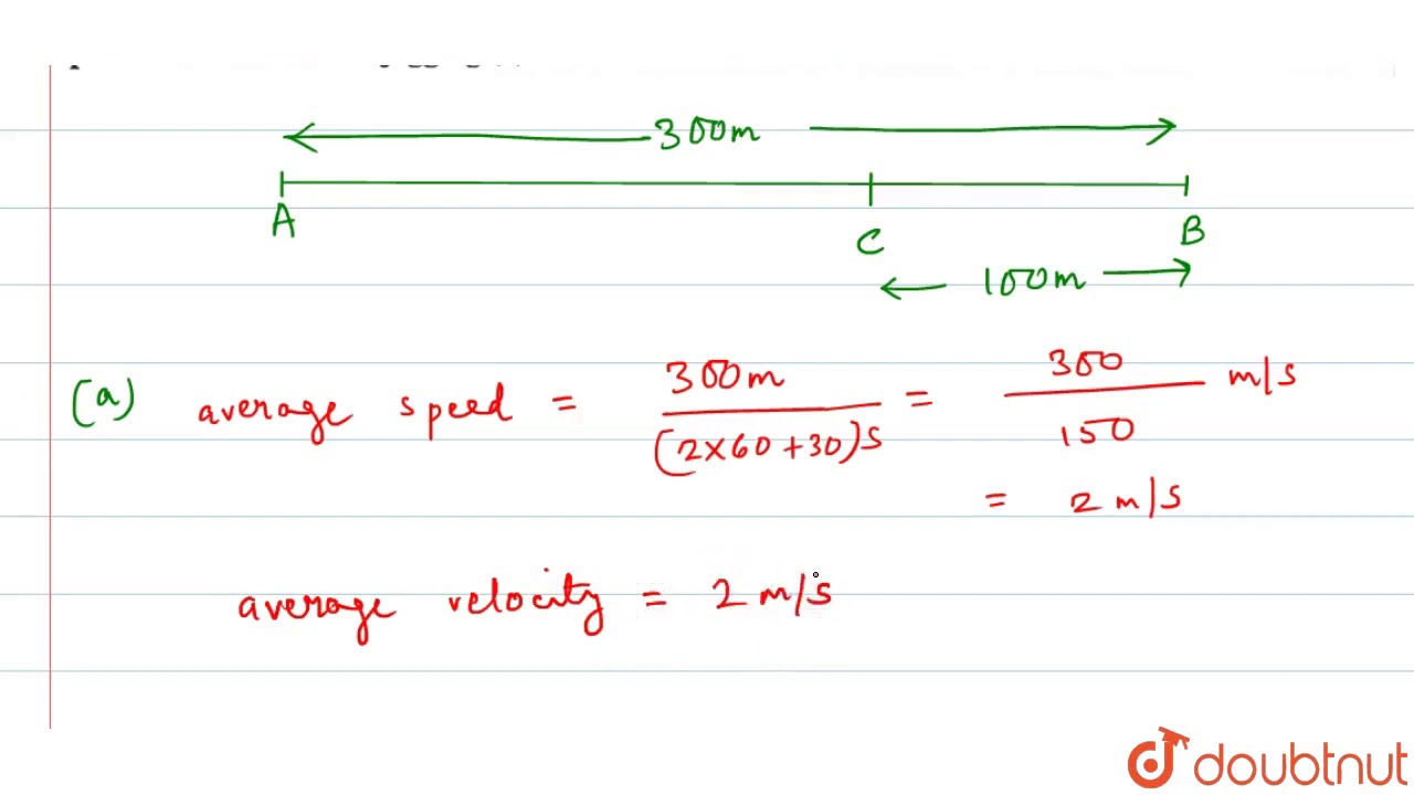 Joseph jogs from one end `A` to other end `B` of a straight `300m` road in `2` minutes `30` seconds