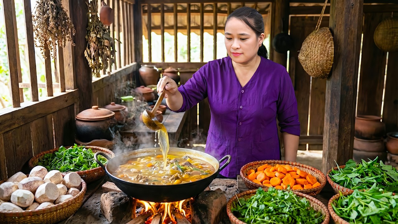娘たちのための蒸し鶏と南瓜スープ🍗🎃生姜とレモングラスを市場へ🌿