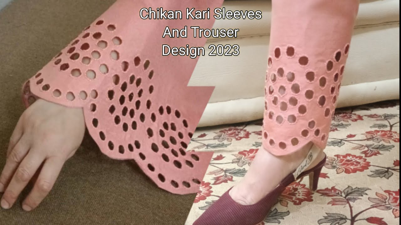 Chikan Kari Sleeves And Trouser Design/Eid Special Design/Cutting And Stitching/zunaira design