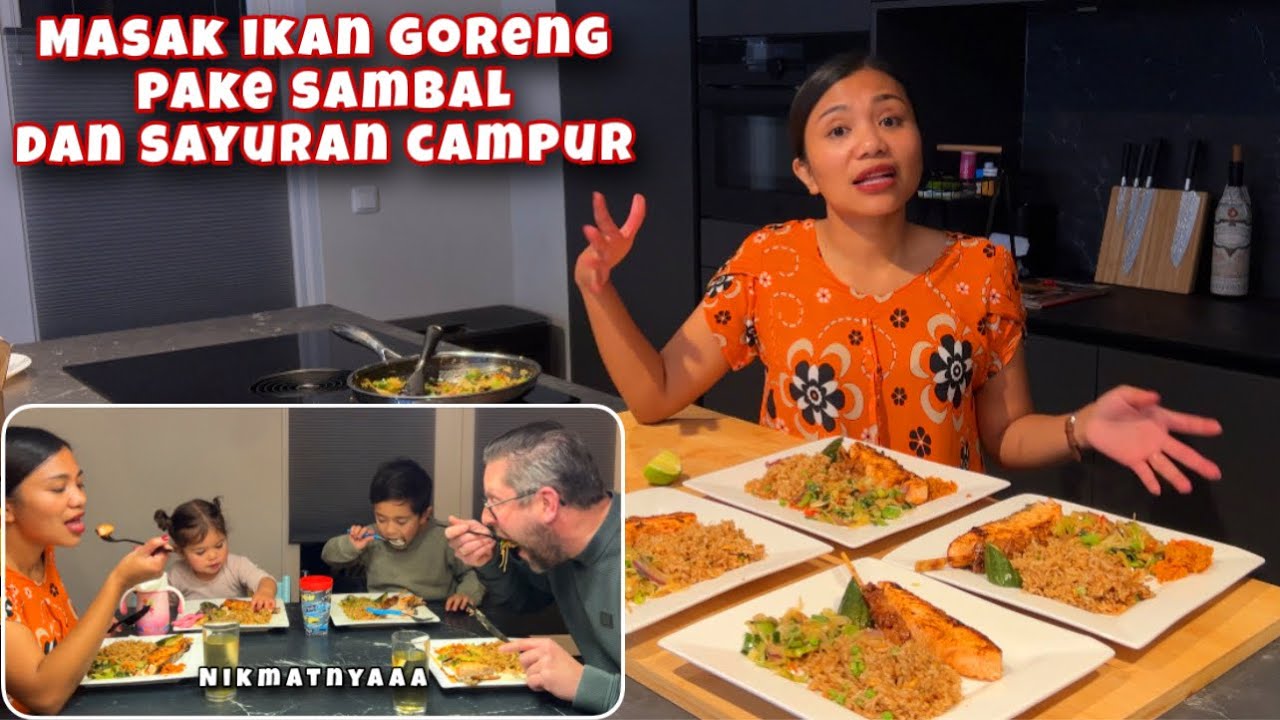 MASAK IKAN GORENG PAKE SAMBAL DAN LENGKAP DENGAN SAYURAN CAMPUR