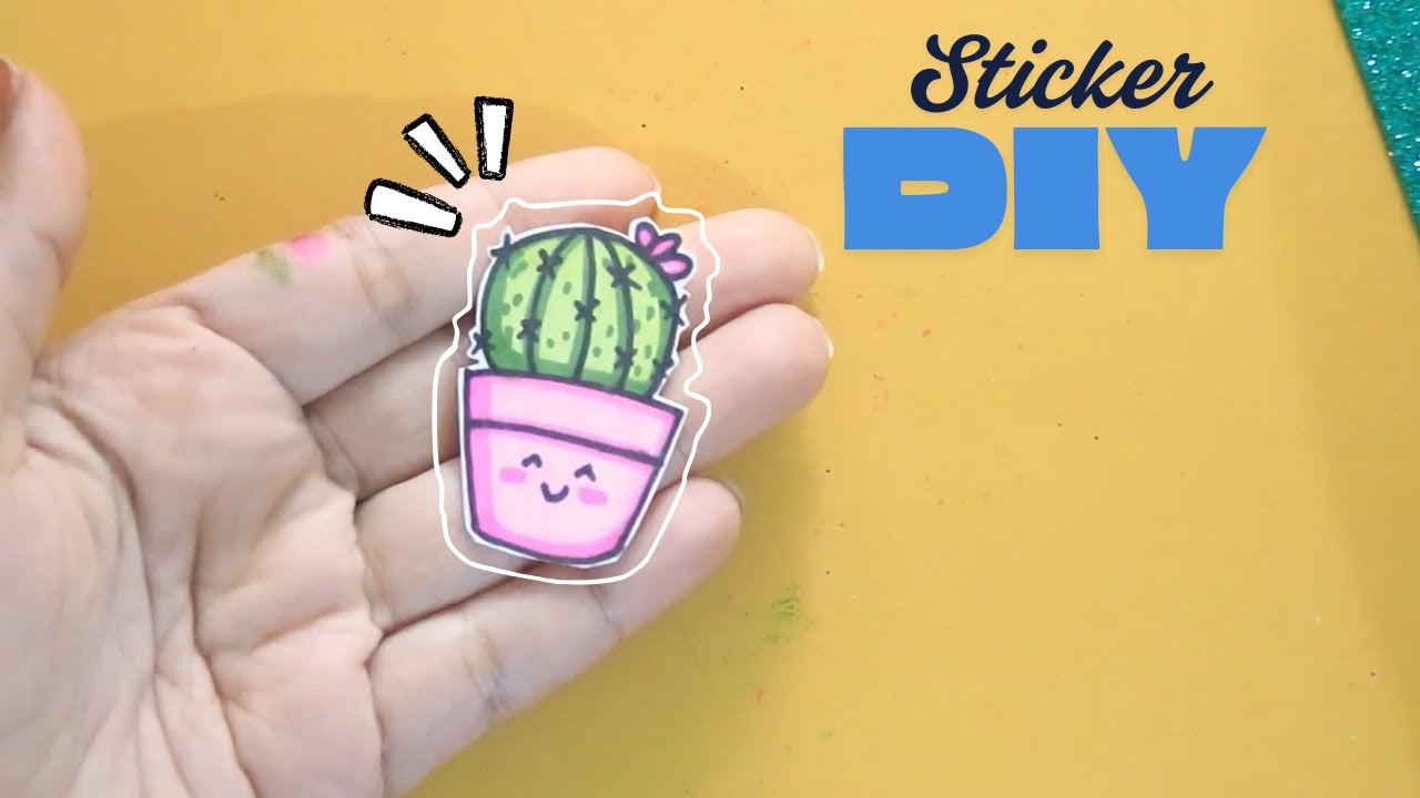 Cute Cactus Sticker DIY 🌵 | Easy Handmade Stickers at Home