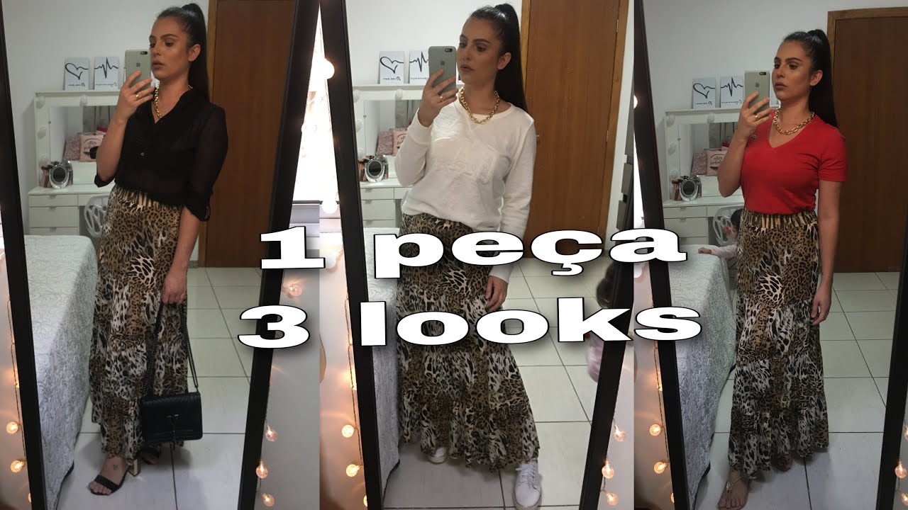 Looks com Saia longa Animal Print