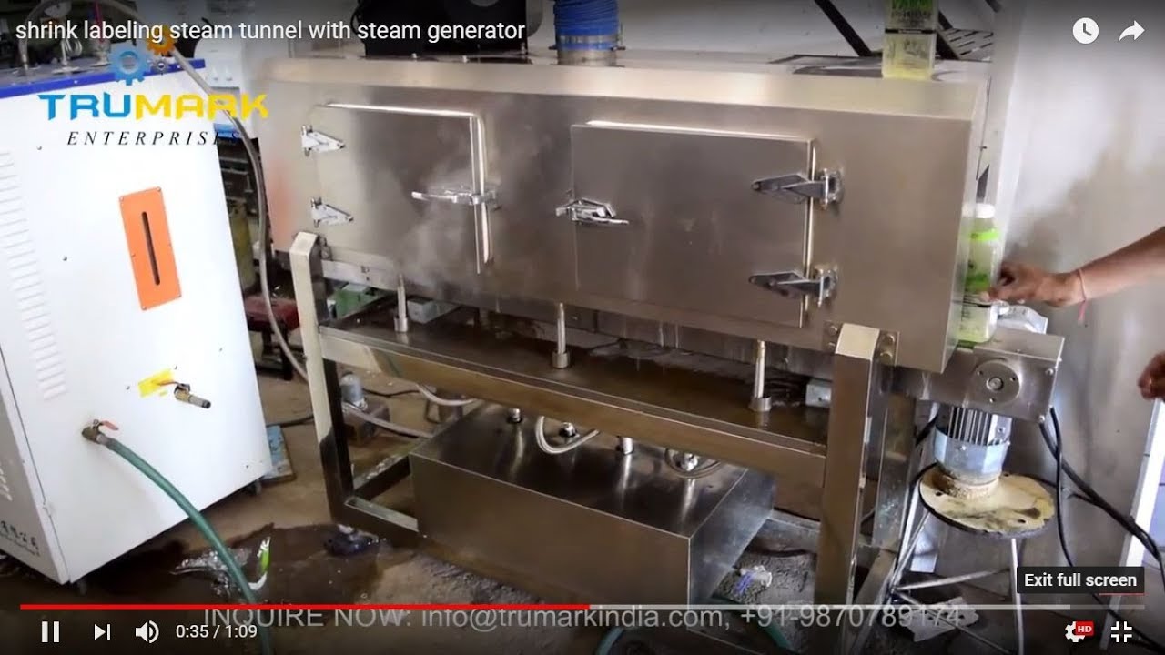 shrink labeling steam tunnel with steam generator