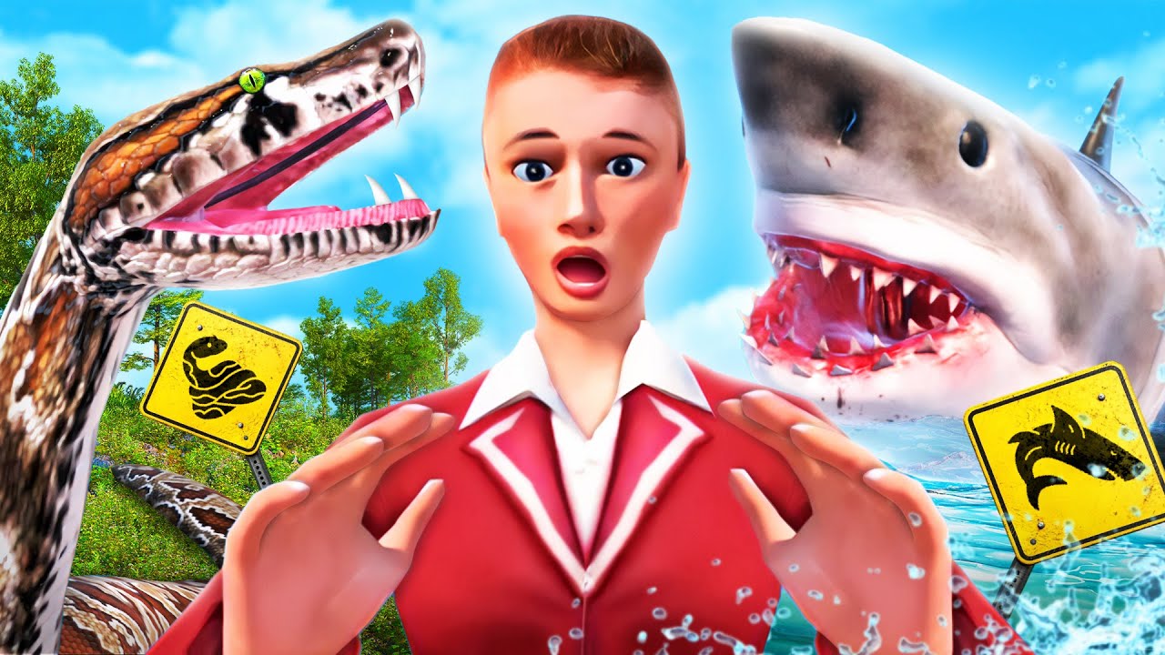 งูยักษ์ที่ใหญ่ที่สุดในโลก...สู้ฉลามยักษ์ (EP7)  | Newtons Playground VR