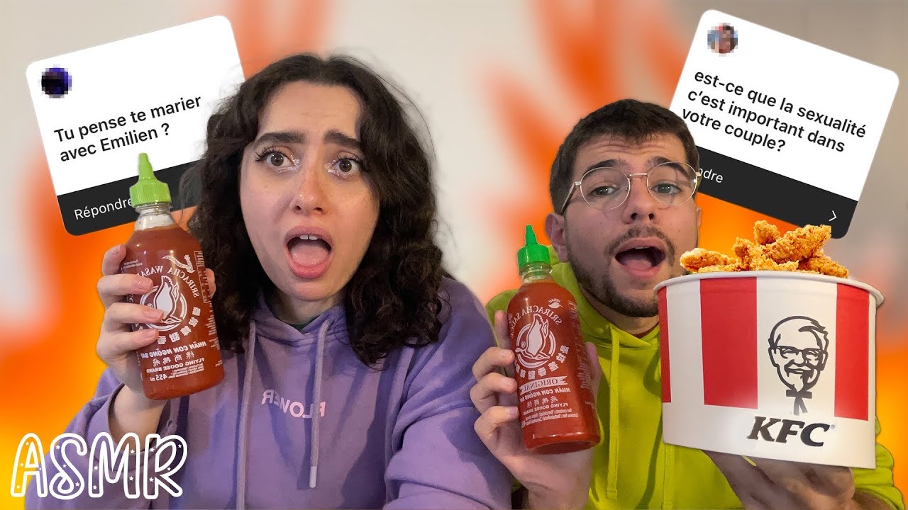 🌙 ASMR FRANÇAIS : HOT ONES ON RÉPOND À VOS QUESTIONS SPICY 🌶 (ft. mon mec) #asmr #asmrfr #relax