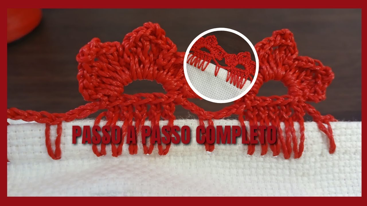 Barrado de Crochê em Uma Só Carreira  Fácil e Rápido de Fazer