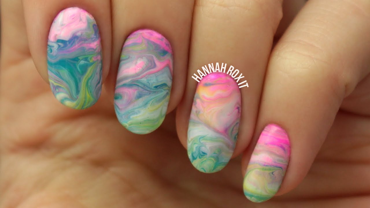 LUSH Bath Bomb Inspired Nails (dry marbling, EASY!)