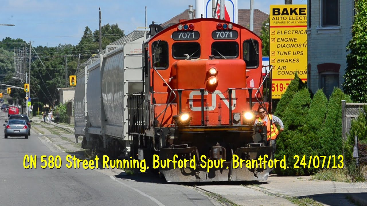 CN 580 Street Running, Burford Spur, Brantford. 24/07/13